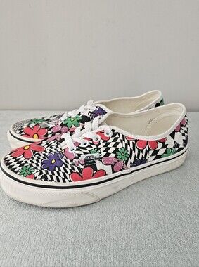 VANS Unisex Checkerboard Floral Low Lace Up Sneakers